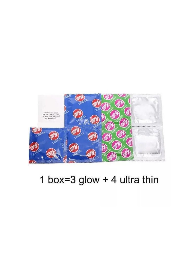 Generic 1-Box With 3PCS Glowing and 4PCS Ultrathin Condoms,Men Luminous and Ultra Thin Lubricated Latex Condoms  - Image 3