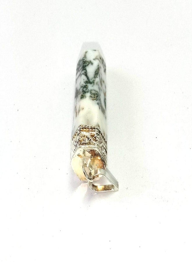 CA AGATE Tree Agate Pencil Point Pendant Natural Necklace Healing Crystal - Image 4