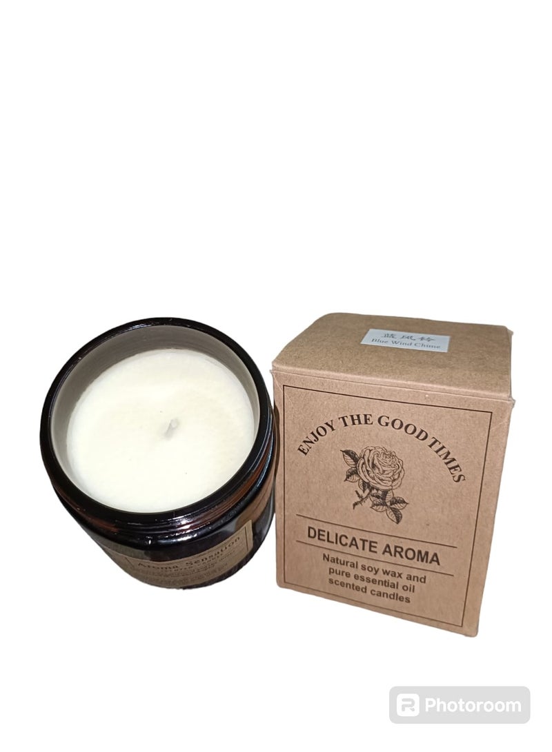 ديليكت شمعة معطرة برائحة شمع الصويا الطبيعي والزيوت العطرية النقية - جرس الرياح الأزرق 428 جم - Image 4
