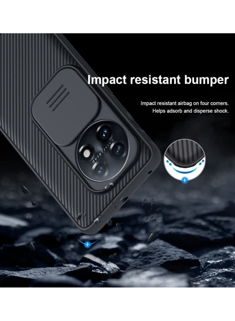 NIBEMINENT Case Compatible with Oneplus 11, Slide Cover Camera Lens Protection TPU Bumper Hard PC Back  - Image 4