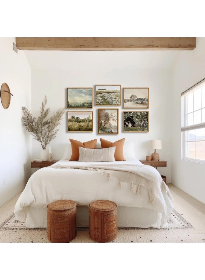 Home Trove Kbkbart Framed Vintage Canvas Wall Art, Retro French Country Garden Women Flower Classical Painting Bedroom Art Print, Rustic Vintage Wall Decor For Bathroom, Living Room, Office(9"X11") - Image 3