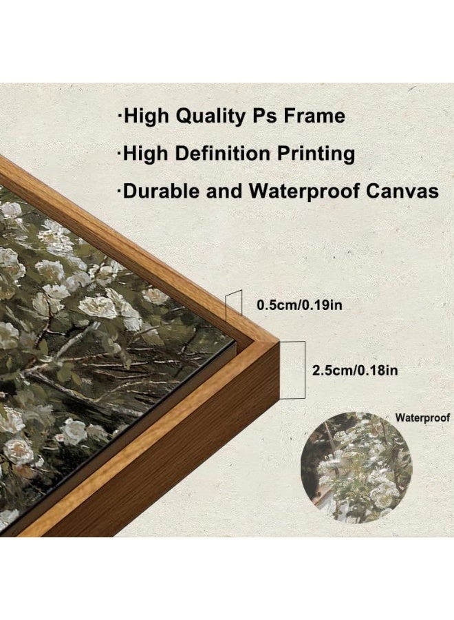 Home Trove Kbkbart Framed Vintage Canvas Wall Art, Retro French Country Garden Women Flower Classical Painting Bedroom Art Print, Rustic Vintage Wall Decor For Bathroom, Living Room, Office(9"X11") - Image 2