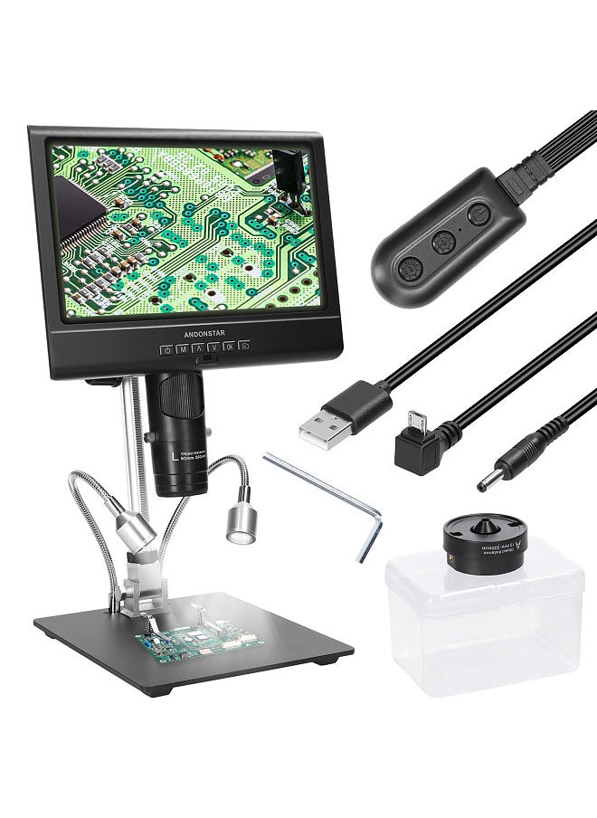 Generic - Professional Digital Microscope 1080P 10inch LCD Display 4X Display Magnification Soldering Microscope Picture Taking Video Recording Maintenance Workbench - Image 1