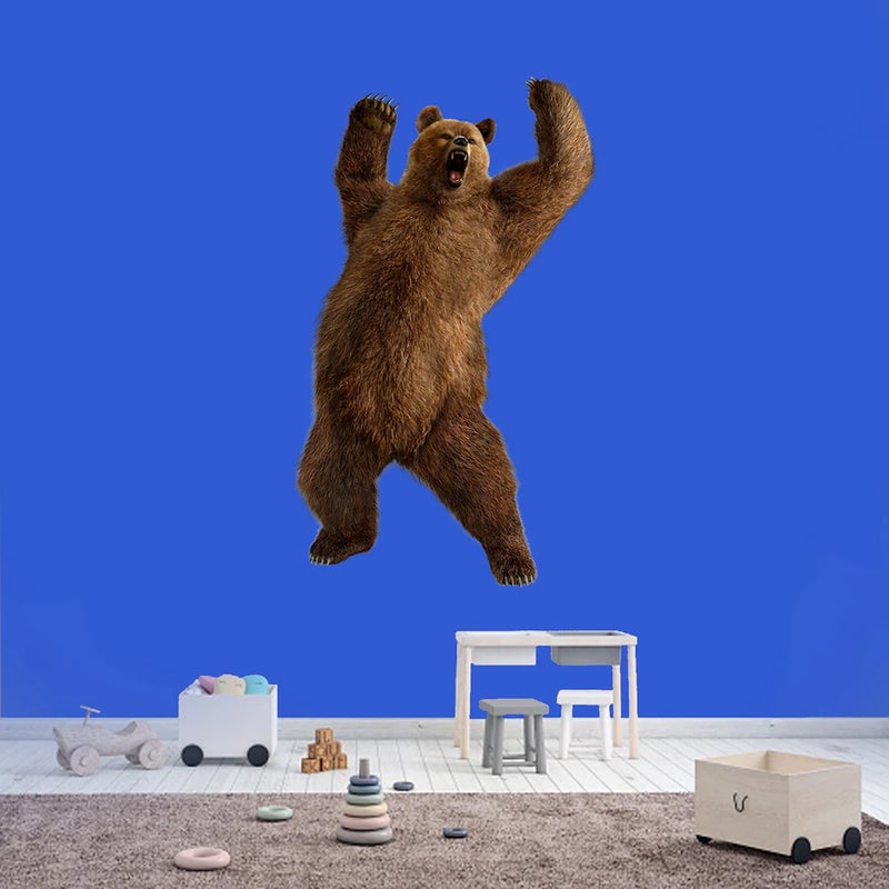 Kt Grup Kt Decoration Bear Attack-2 3D Render Special Edition Real Wall Sticker