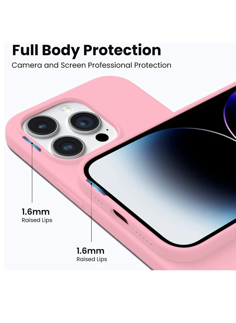ELTRAZONE Soft Liquid Silicone Gel Case for iPhone 16 Pro Max - Full Body Shockproof Protection with Matte Finish & Soft Microfiber Lining (Pink) - Image 3