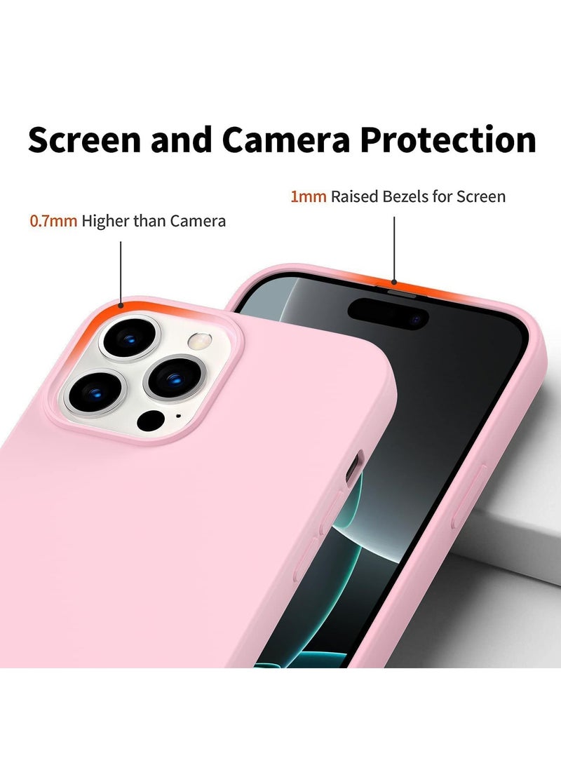 ELTRAZONE Soft Liquid Silicone Gel Case for iPhone 16 Pro Max - Full Body Shockproof Protection with Matte Finish & Soft Microfiber Lining (Pink) - Image 4
