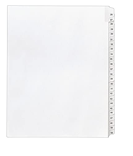 Avery 26-50 Legal Exhibit Dividers for 3 Ring Binders, 25-Tab Set, Allstate Style, 1 Binder Divider Set (01702) - Image 1