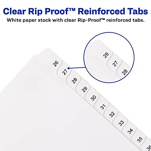 Avery 26-50 Legal Exhibit Dividers for 3 Ring Binders, 25-Tab Set, Allstate Style, 1 Binder Divider Set (01702) - Image 2