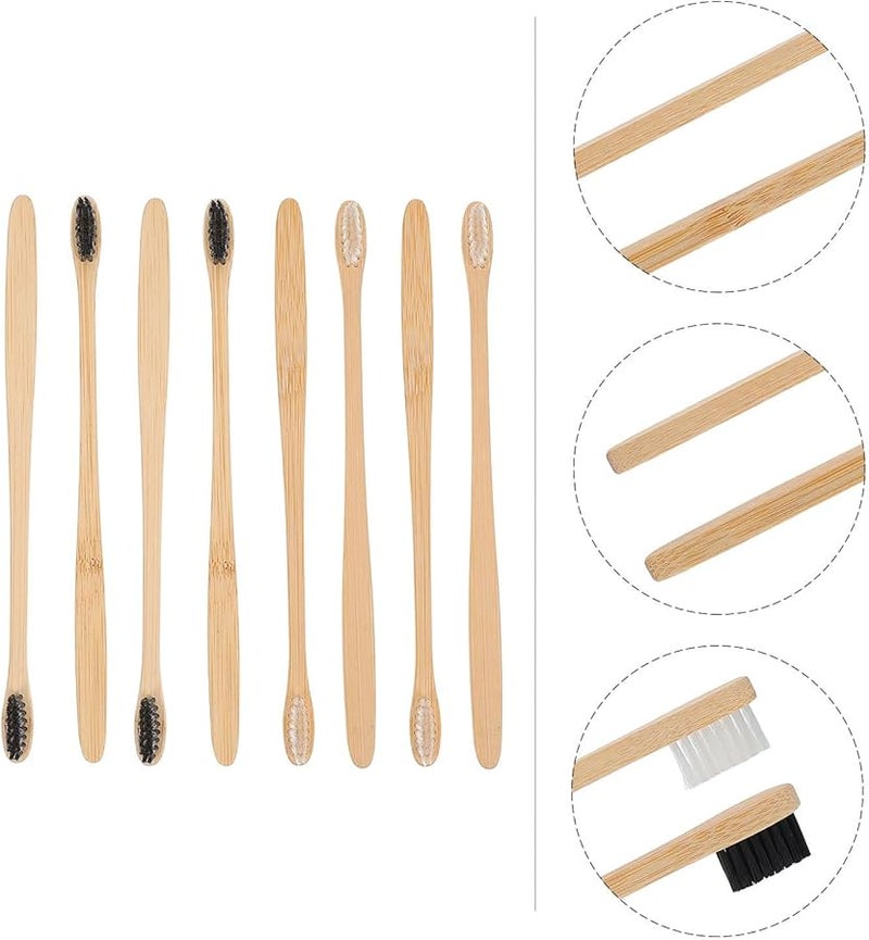 Biodegradable Travel Toothbrushes 20 Pack Black White Soft Bristles For Adults - Image 4