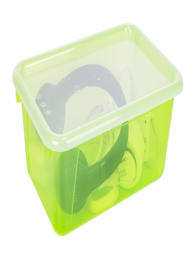 ستوريكس صناديق تخزين صغيرة من ستوركس - حاويات تخزين بلاستيكية للفصول الدراسية بغطاء غير قابل للإغلاق، 12.2 × 7.8 × 5.1 بوصة، لون أخضر فاتح، عبوة من 5 قطع (62483U05C) - Image 5