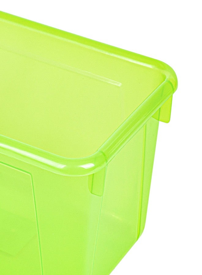 ستوريكس صناديق تخزين صغيرة من ستوركس - حاويات تخزين بلاستيكية للفصول الدراسية بغطاء غير قابل للإغلاق، 12.2 × 7.8 × 5.1 بوصة، لون أخضر فاتح، عبوة من 5 قطع (62483U05C) - Image 4