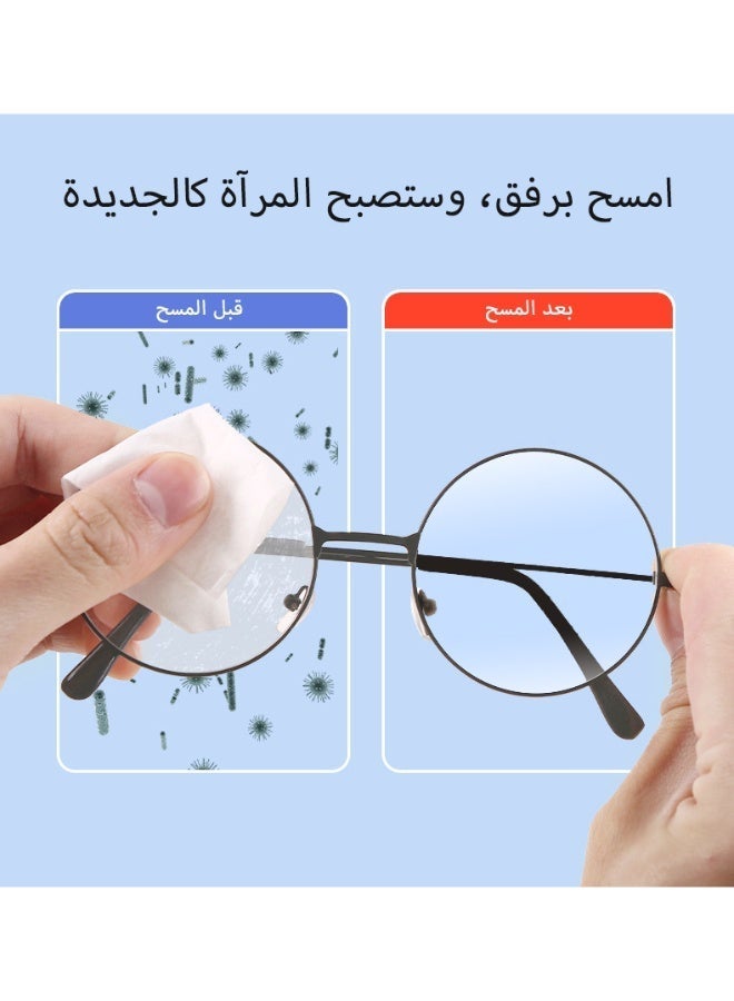 مناديل تنظيف العدسات - 100 منديل فردي مغلف، مناديل نظارات مضادة للضباب ومنظف شاشات، خالية من الخطوط، آمنة للنظارات وعدسات الكاميرا والهواتف والشاشات والنظارات الشمسية - Image 4