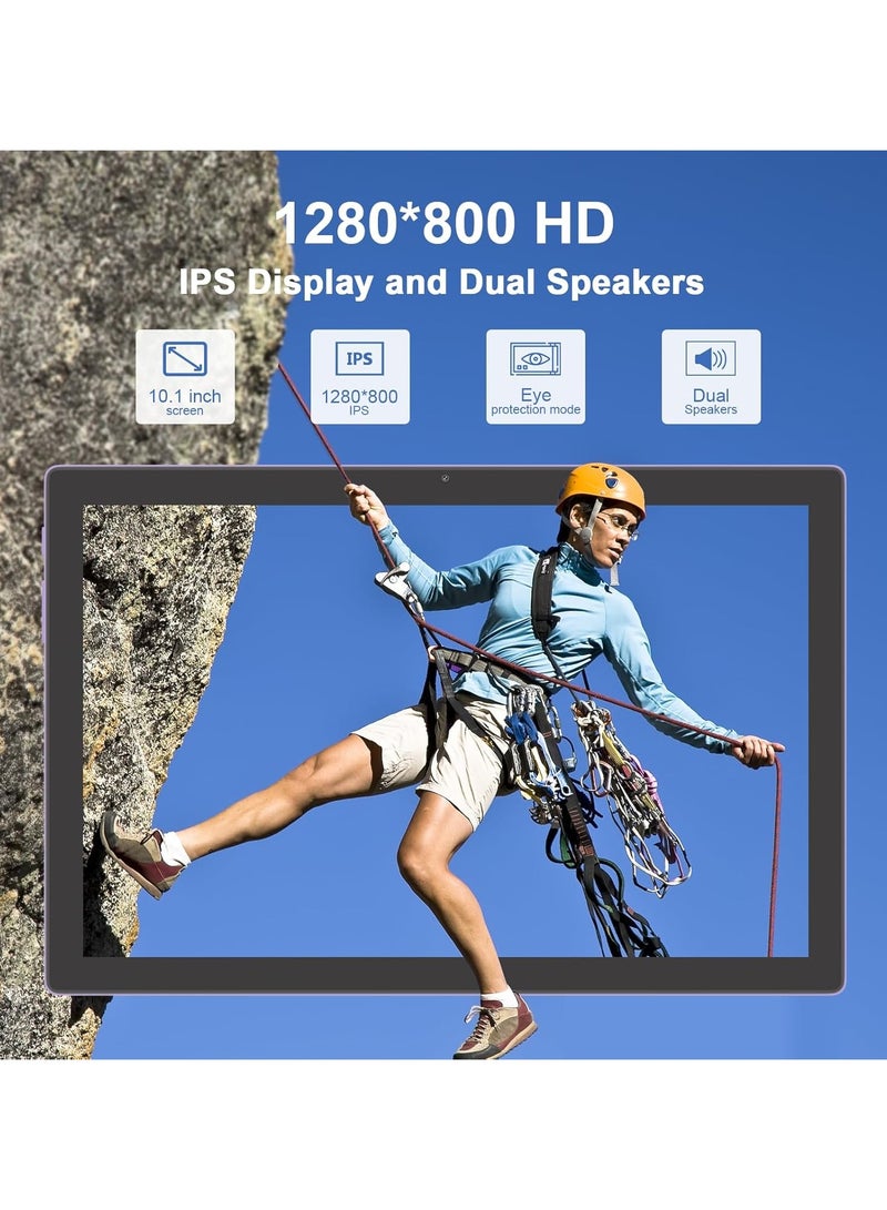 REBENUO CM8200plus Tablet, 10.1 Inch Screen, Android 14, 5G Tablet, Dual SIM, 8GB RAM, 256GB ROM, 10000mAh Battery, with Bluetooth Keyboard, Mouse and Speaker (Purple) - Image 5