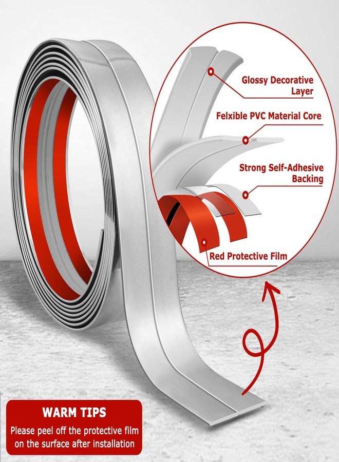 LSGCQ Flexible Peel and Stick Wall Corner Guards - Edge Protector Self Adhesive Trim Strip for Wall Edge (Silver, 2.4 in x 40 Ft) - Image 3