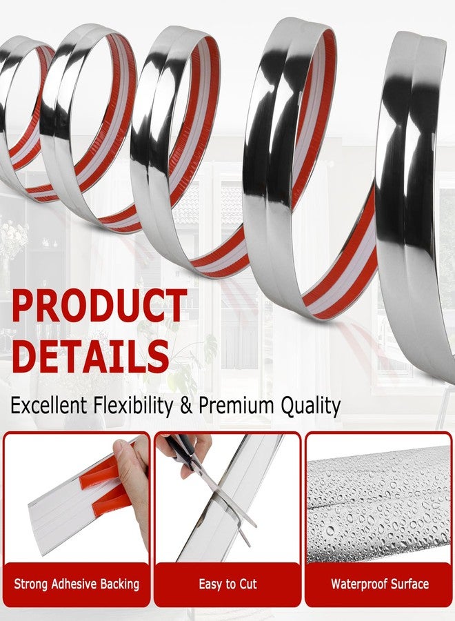 LSGCQ Flexible Peel and Stick Wall Corner Guards - Edge Protector Self Adhesive Trim Strip for Wall Edge (Silver, 2.4 in x 40 Ft) - Image 2