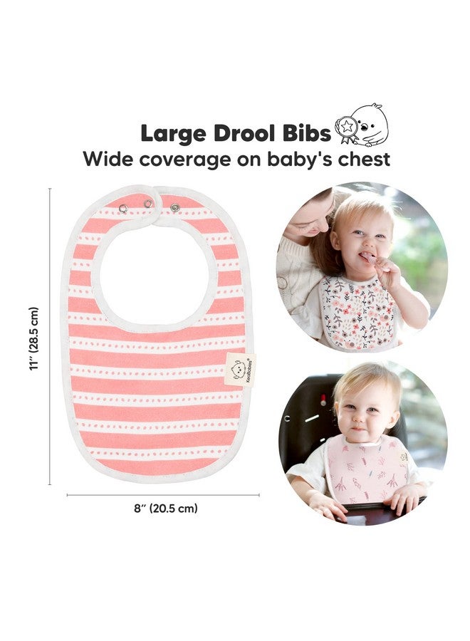 KeaBabies 8-Pack Organic Baby Bibs for Boys, Girls - Soft Cotton Drooling and Teething Baby Bibs, Baby Girl Bibs, Baby Boy Bibs, Baby Drool Bibs for Baby Girl, Boy, Newborn Infant Bibs (Sweet Charm)  - Image 2