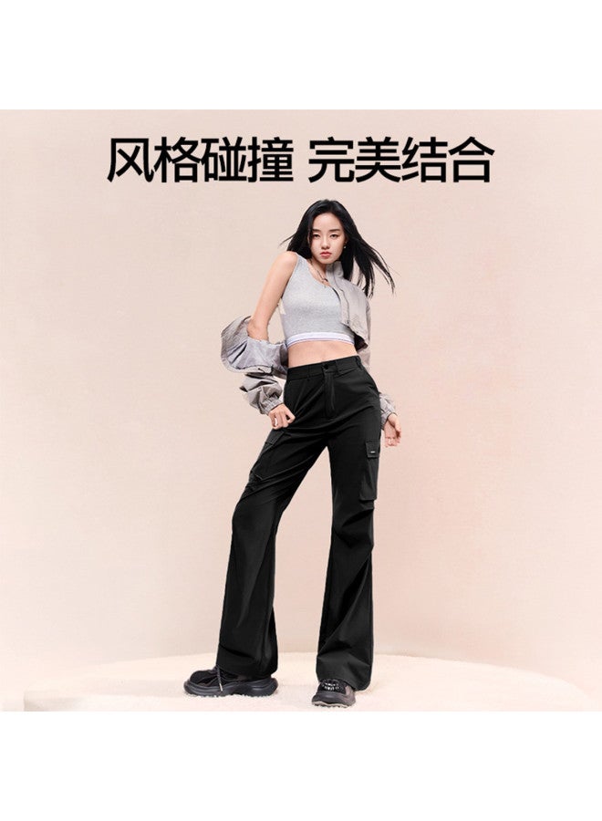 SIINSIIN Ju Jingyi Same Style Women'S Flared Cargo Pants Sweet And Cool High-Waisted Wide-Leg Pants Outdoor Fashion Slimming Casual Pants - Image 5