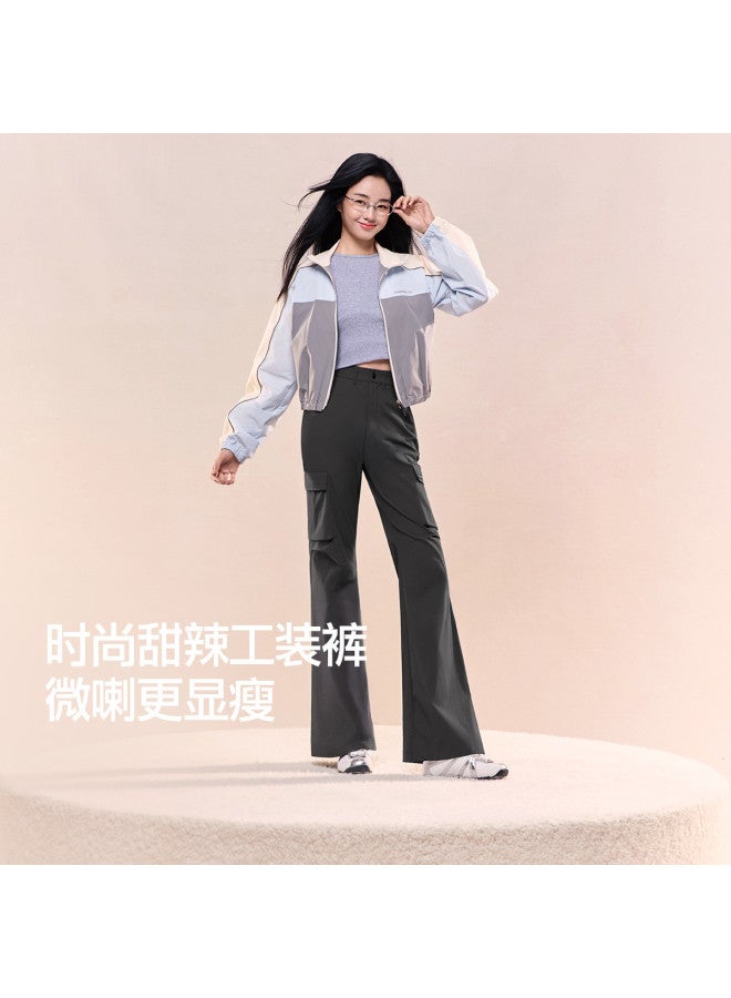 SIINSIIN Ju Jingyi Same Style Women'S Flared Cargo Pants Sweet And Cool High-Waisted Wide-Leg Pants Outdoor Fashion Slimming Casual Pants - Image 2