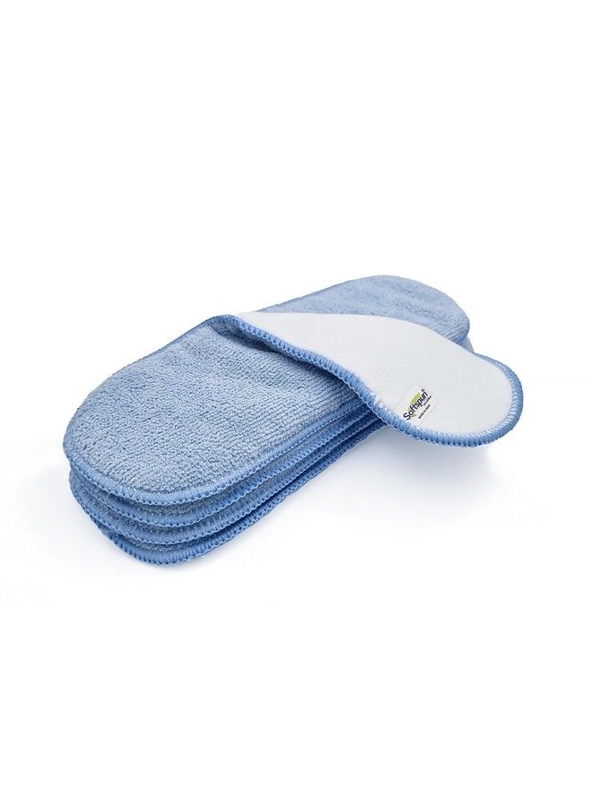SOFTSPUN Microfiber 4 Layer Baby Pocket Diaper Inserts Pack Of 4 Small Size Sky Blue Age 0 3 Months Washable Reusable Ultra Absorbent Super Soft & Comfortable For Babies Skin Of Newborn Baby. - Image 1