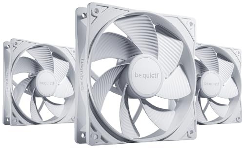 be quiet! Pure Wings 3 120mm PWM Reverse White Triple Pack, 3 Included, Inverted Blades, high top-end Speed, Low Minimum RPM, Optimized Fan Frame, Newly Designed Fan Blades - Image 1