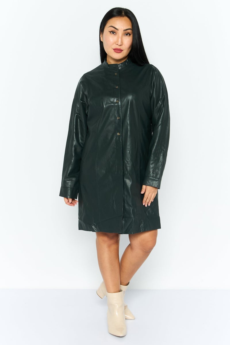 ONLY فستان ميني صلب للنساء، أخضر تيرتل - Image 2