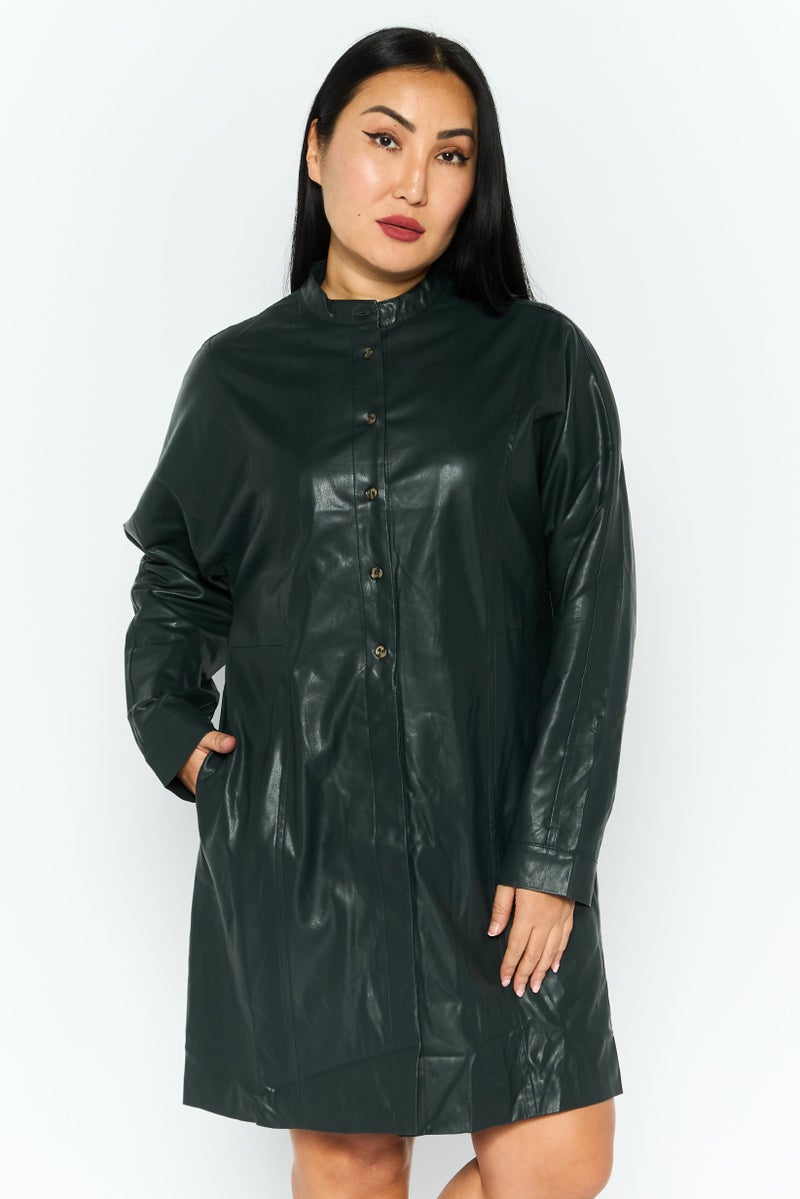 ONLY فستان ميني صلب للنساء، أخضر تيرتل - Image 1