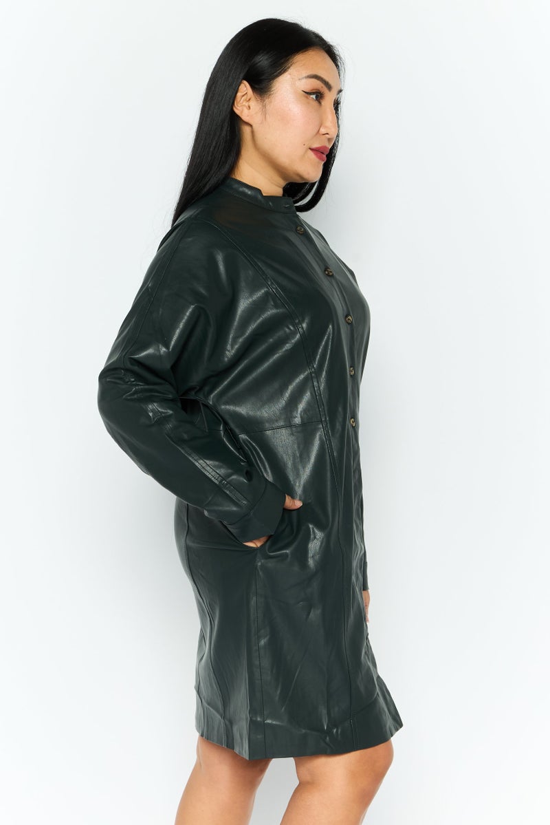 ONLY فستان ميني صلب للنساء، أخضر تيرتل - Image 3