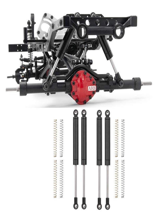 MOHERO Metal RC Shock Absorber Damper 120mm Internal Spring for 1/10 RC TF2 TRX4 SCX10 D90 Wraith Crawler Car Upgrade Parts Pack of 4 (120mm, Black) - Image 1
