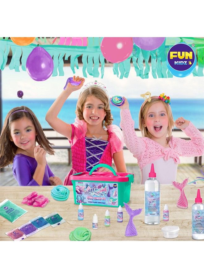 FUN KIDZ مجموعة حورية البحر الوحل للفتيات Funkidz مجموعة صنع الوحل اللامع للأطفال من سن 810 1012 لتقوم بها بنفسك هدايا حورية البحر اللامعة الرقيقة - Image 4