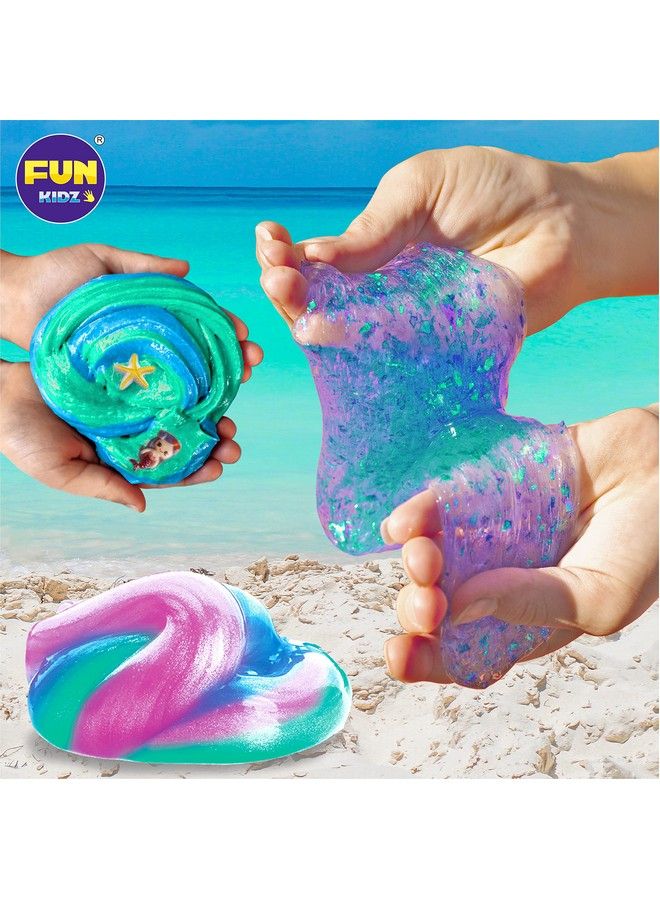 FUN KIDZ مجموعة حورية البحر الوحل للفتيات Funkidz مجموعة صنع الوحل اللامع للأطفال من سن 810 1012 لتقوم بها بنفسك هدايا حورية البحر اللامعة الرقيقة - Image 3