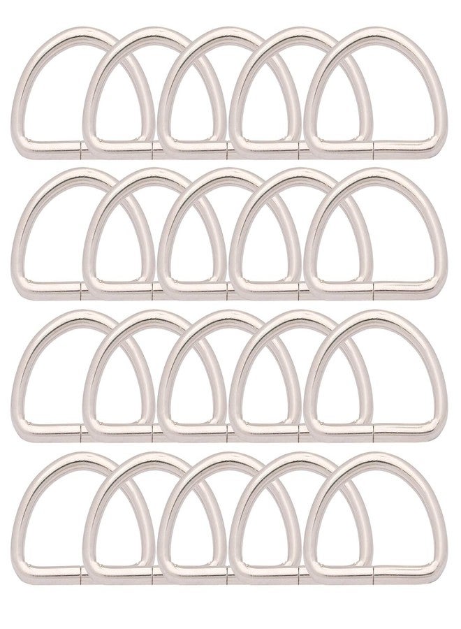BIKICOCO Metal D-Rings Buckle, 1-1/4 Inch Non-Welded for Webbing Sewing DIY - Silver - Pack of 20 - Image 1