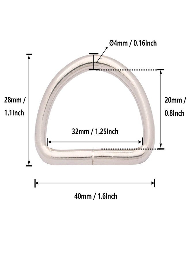 BIKICOCO Metal D-Rings Buckle, 1-1/4 Inch Non-Welded for Webbing Sewing DIY - Silver - Pack of 20 - Image 2