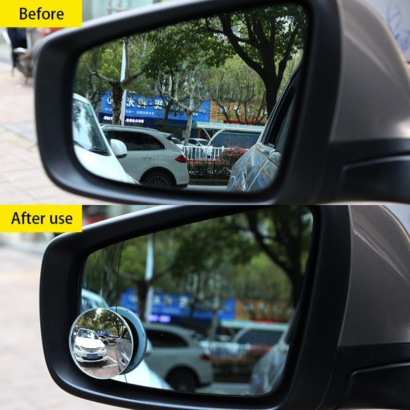 Blind Spot Mirror, 2" Round HD Glass Frameless Convex Rear View Mirror, Stick on Design, Pack of 2 - Image 2