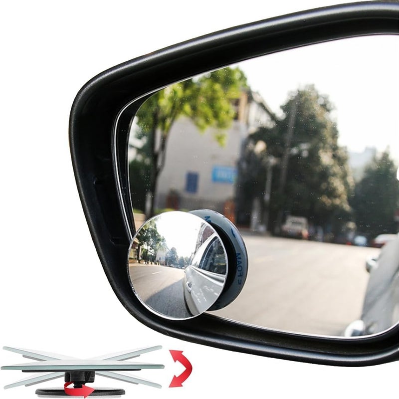 Blind Spot Mirror, 2" Round HD Glass Frameless Convex Rear View Mirror, Stick on Design, Pack of 2 - Image 5