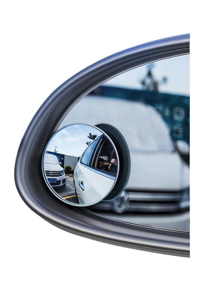 Blind Spot Mirror, 2" Round HD Glass Frameless Convex Rear View Mirror, Stick on Design, Pack of 2 - Image 3