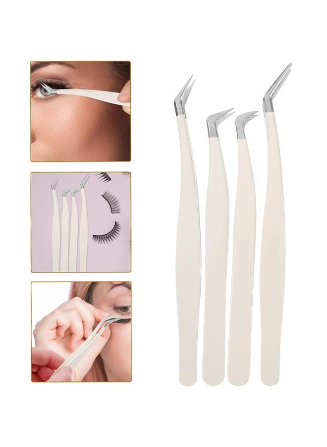 ملاقط رموش احترافية، أدوات تمديد الرموش من الفولاذ المقاوم للصدأ، ملاقط ذات رؤوس خاصة للرموش الصناعية - Image 3