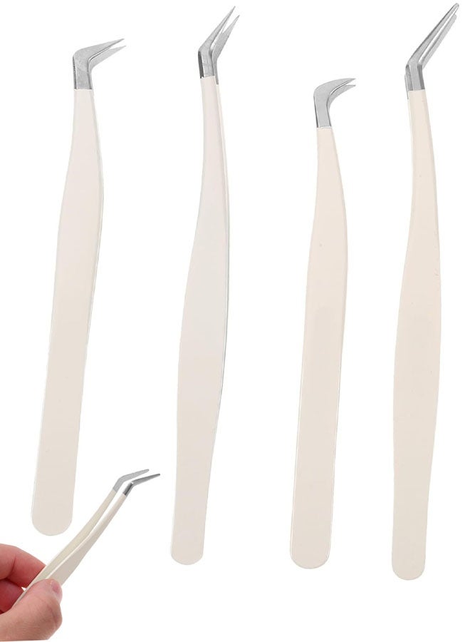 ملاقط رموش احترافية، أدوات تمديد الرموش من الفولاذ المقاوم للصدأ، ملاقط ذات رؤوس خاصة للرموش الصناعية - Image 1