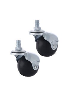 BMB tools 2-Piece 50mm Furniture Rubber Caster - Swivel - Screw M10x15mm  - Image 1
