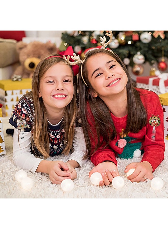 ANGOLIO 3Pcs Christmas Rhinestone Badge Reels Retractable, Christmas Tree Badge Reel Id Badge Holder Decorative Name Badge With Belt Clip For Students Teachers Girls Nurse Christmas Gift - Image 5