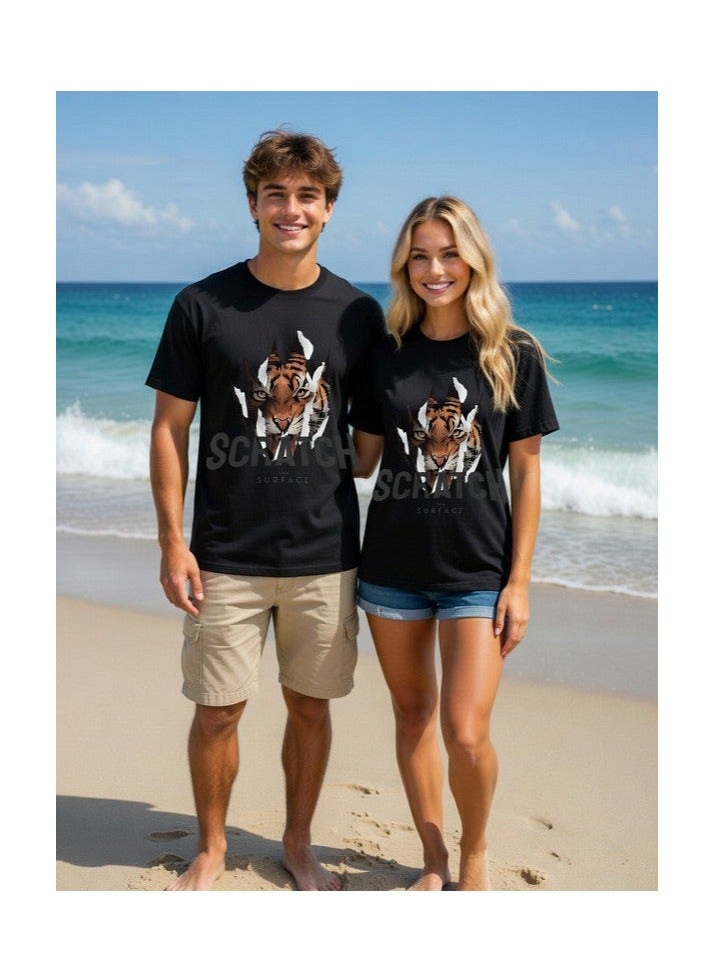 Dirty Lizard Black printed t-shirt with Animal image 100% cotton 19 - Image 1