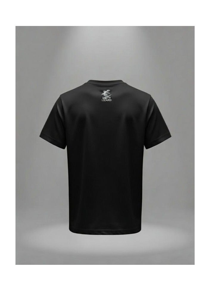 Dirty Lizard Black printed t-shirt with Animal image 100% cotton 19 - Image 2