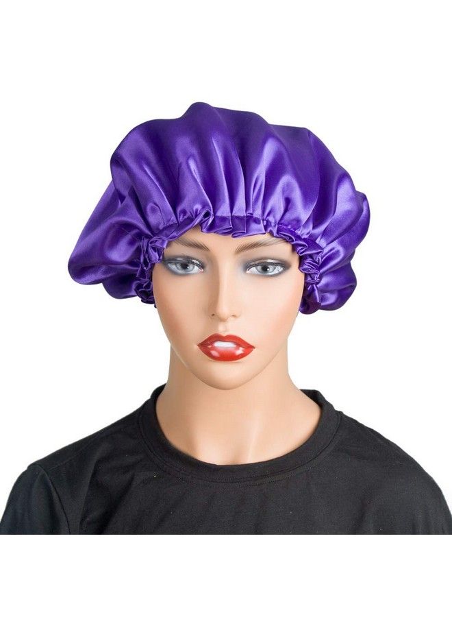 Dehman Adjustable Satin Sleep Cap Hair Bonnet Double Layered Reversible For Women Protective Sleep Hairstyles Satin Bonnet Cap For Hairgood For Hair - Image 1