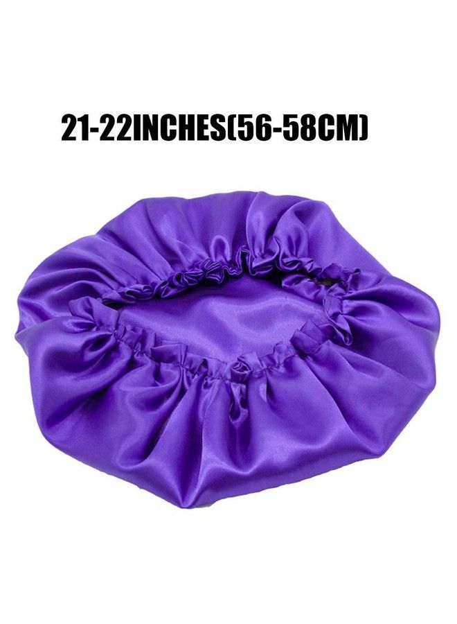 Dehman Adjustable Satin Sleep Cap Hair Bonnet Double Layered Reversible For Women Protective Sleep Hairstyles Satin Bonnet Cap For Hairgood For Hair - Image 4