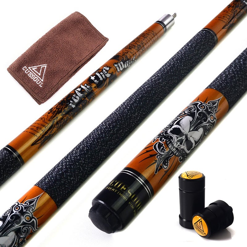 CUESOUL Rockin Series 58" 21oz Maple Pool Cue Stick Set with Joint Protector/Shaft Protector and Cue Towel G406 - Image 1