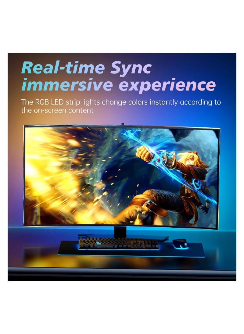 Generic - Gaming Monitor LED Backlight with Music Sync RGB+IC Ambient Lighting, Software-Controlled Color Effects for 24" Monitors, USB Interface, High Frame Rate Real-Time Desk Lighting. - Image 1