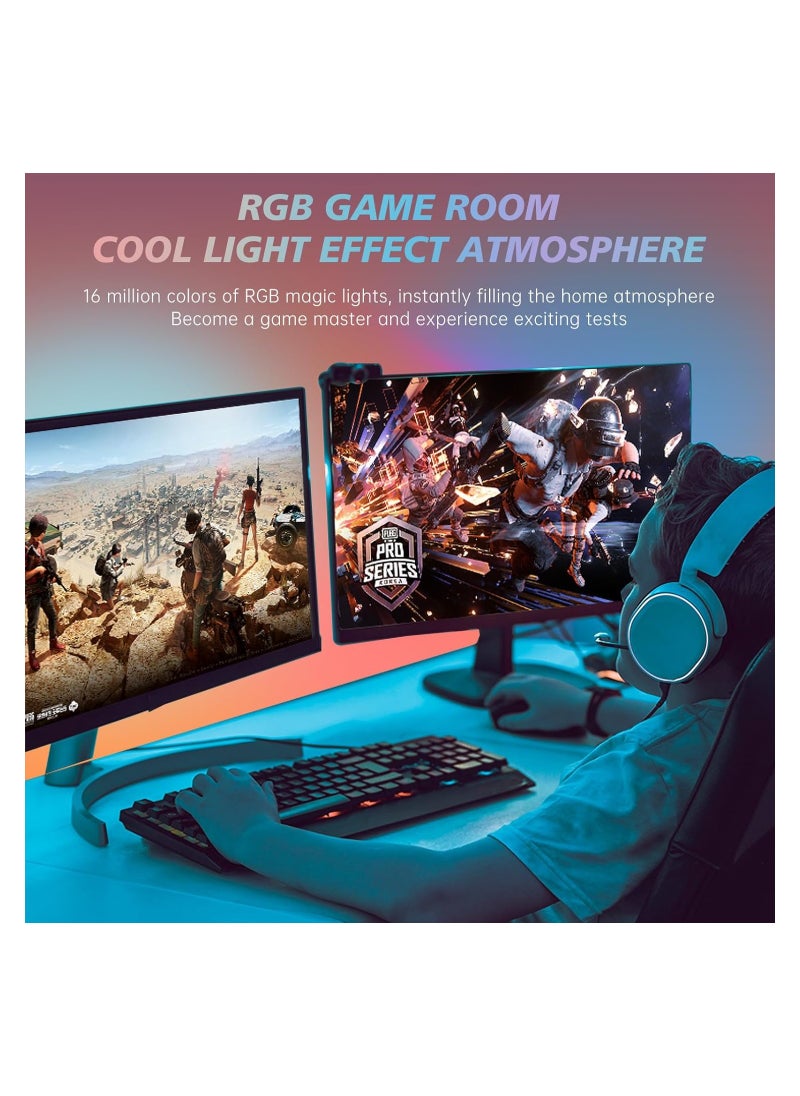 Generic - Gaming Monitor LED Backlight with Music Sync RGB+IC Ambient Lighting, Software-Controlled Color Effects for 24" Monitors, USB Interface, High Frame Rate Real-Time Desk Lighting. - Image 1