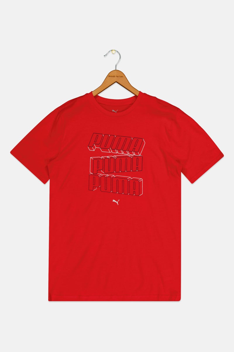 PUMA Kids Boy Sportswear Fit Short Sleeve Training T-Shirt, Red - Image 2