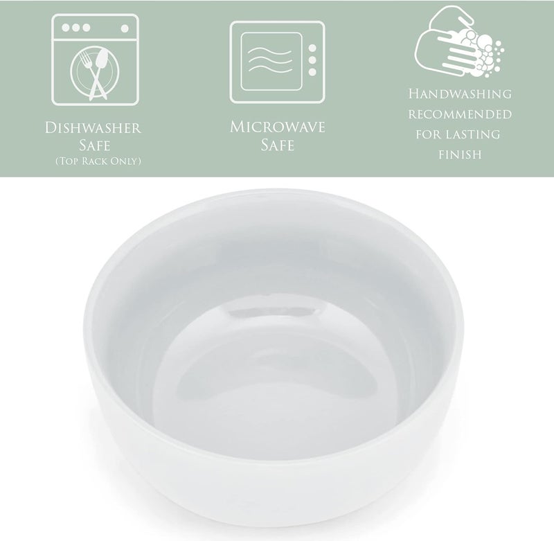 Elanze Designs Bistro Glossy Ceramic 65 inch Dinnerware Bowls Set of 4  Perfect for Everyday uses from Soup Pasta Salad Cereal Ice cream Ramen and Pho White - Image 2