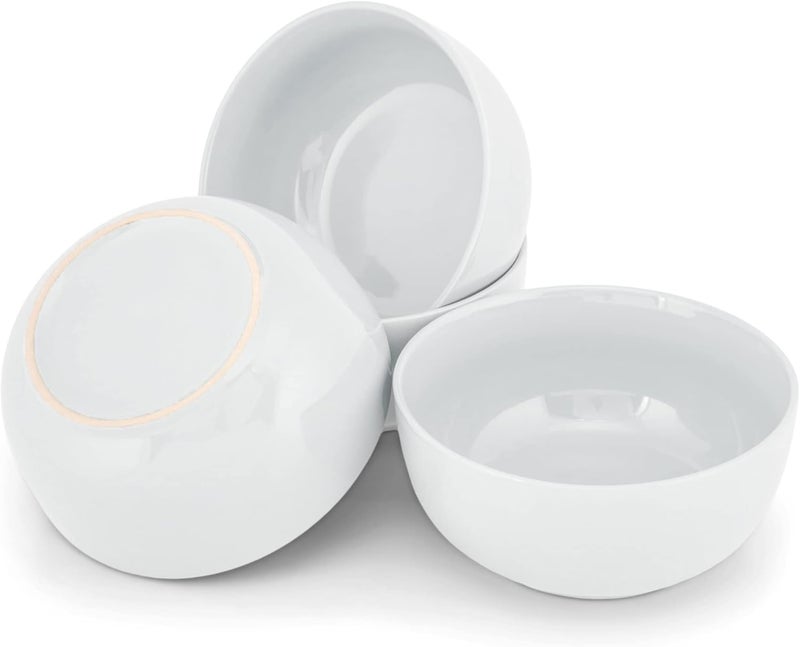 Elanze Designs Bistro Glossy Ceramic 65 inch Dinnerware Bowls Set of 4  Perfect for Everyday uses from Soup Pasta Salad Cereal Ice cream Ramen and Pho White - Image 5