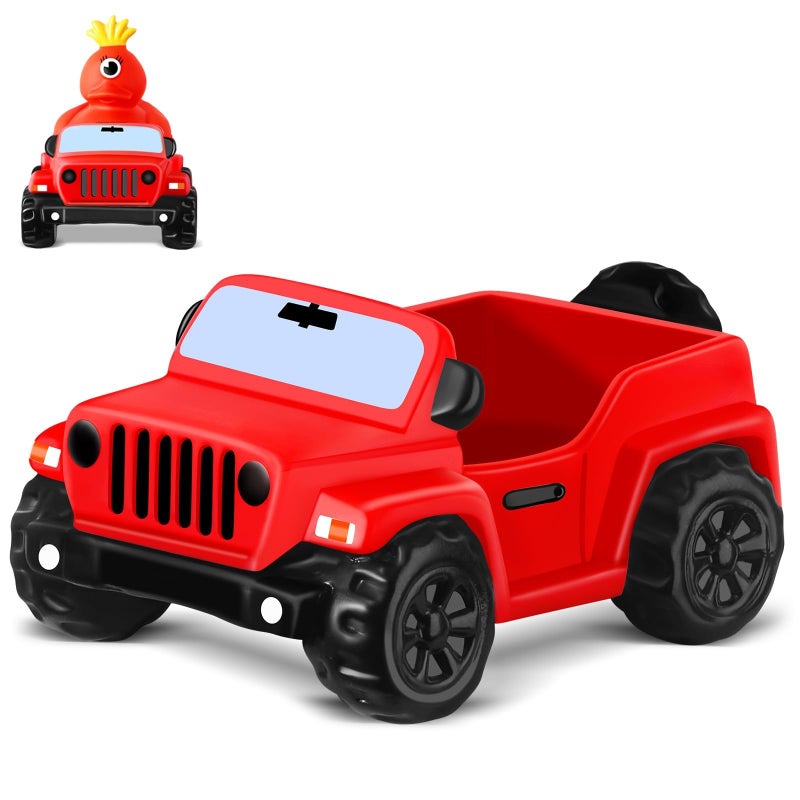 ANGGIKO 35 Inch Red Car Toy Match Most 2 in Rubber Ducks Ducks for Jeeps Vehicle Toys for Car Dashboard Decorations Accessory Rubber Duck Collection Easter Basket Stuffers for Kids Party Favors - Image 3